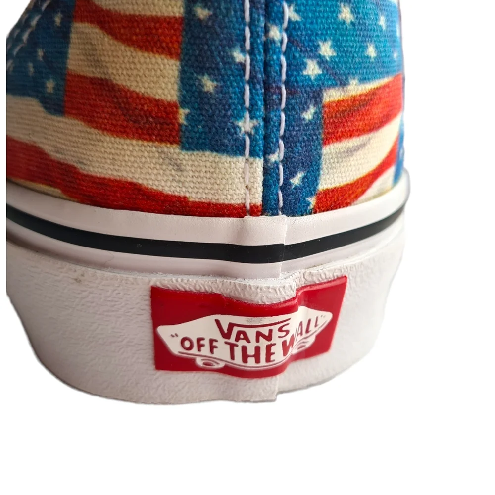 Vans US m9.0 w10.5 American Flag Unisex Red White Blue USA Sneakers - Picture 5 of 16